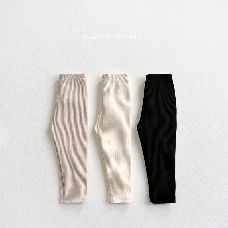 Vivid I - Korean Children Fashion - #prettylittlegirls - Ribbed Leggings - 3