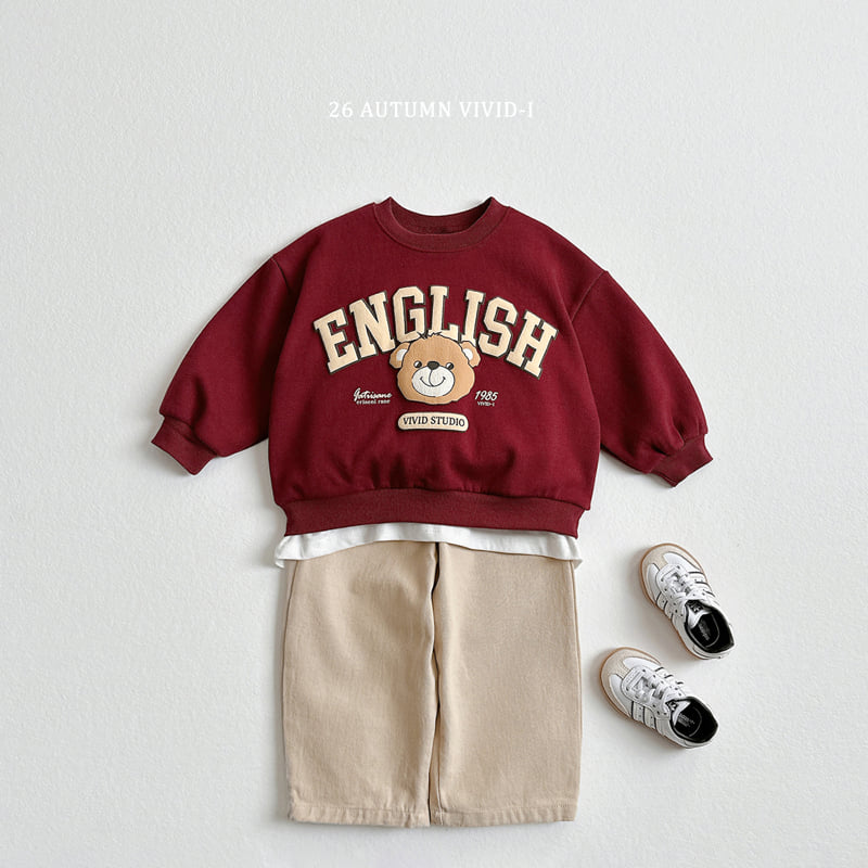 Vivid I - Korean Children Fashion - #prettylittlegirls - Embossed English Bear Sweatshirt - 11