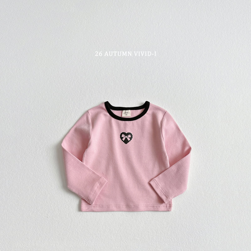 Vivid I - Korean Children Fashion - #prettylittlegirls - Ribbon Heart Spandex Tee - 3