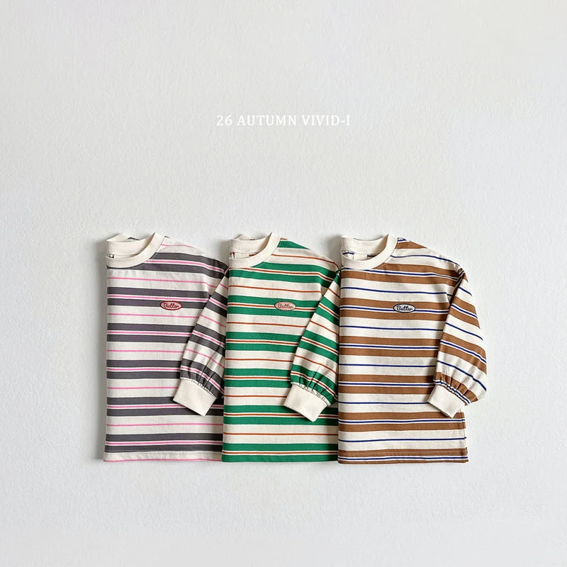 Vivid I - Korean Children Fashion - #prettylittlegirls - Butter Stripe Tee