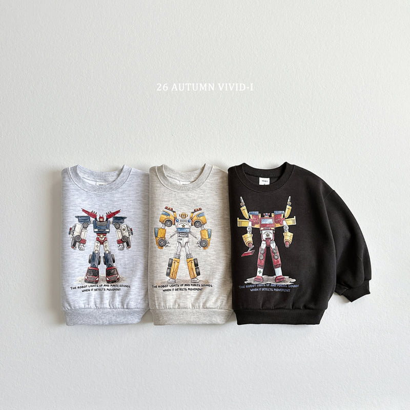 Vivid I - Korean Children Fashion - #prettylittlegirls - Vintage Robot Sweatshirt