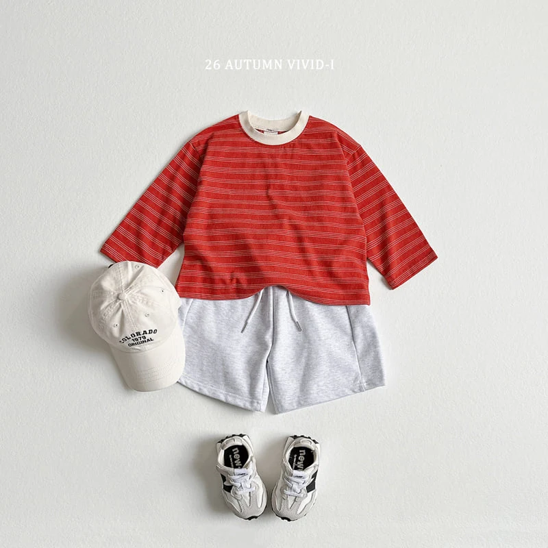 Vivid I - Korean Children Fashion - #stylishchildhood - Stripe Smaile Label Tee - 9
