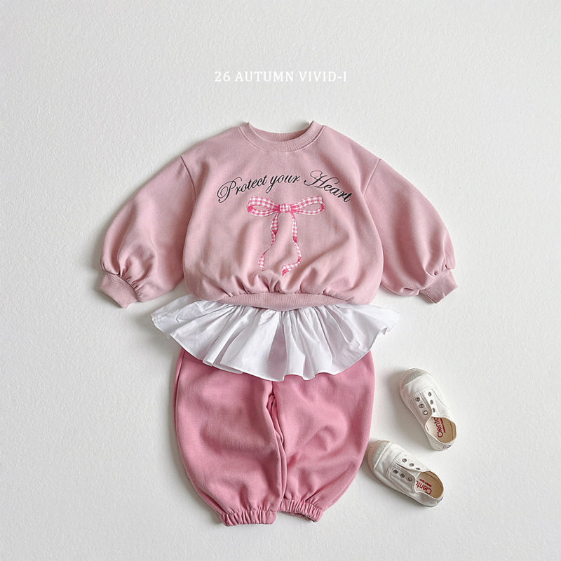 Vivid I - Korean Children Fashion - #stylishchildhood - Pink Ribbon Set - 7