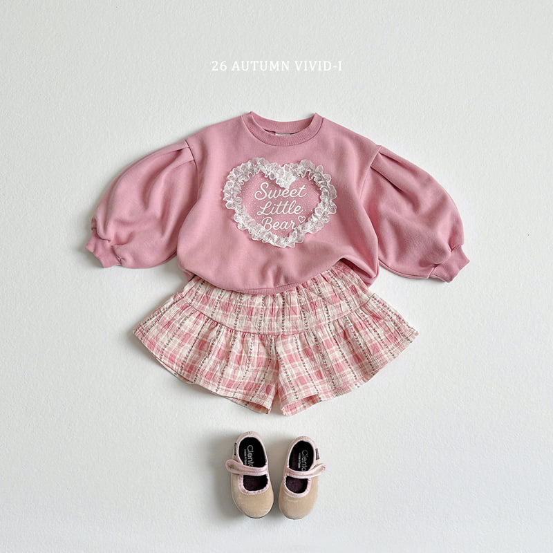 Vivid I - Korean Children Fashion - #stylishchildhood - Heart Lace Puff Sweatshirt - 5