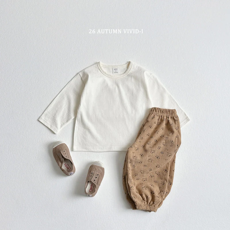 Vivid I - Korean Children Fashion - #todddlerfashion - Corduroy Patterned Jogger Pants - 9