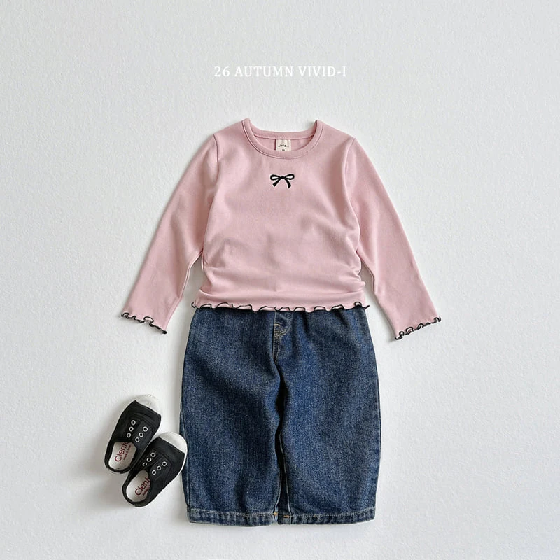 Vivid I - Korean Children Fashion - #todddlerfashion - Ribbon Span Lalla Tee - 7