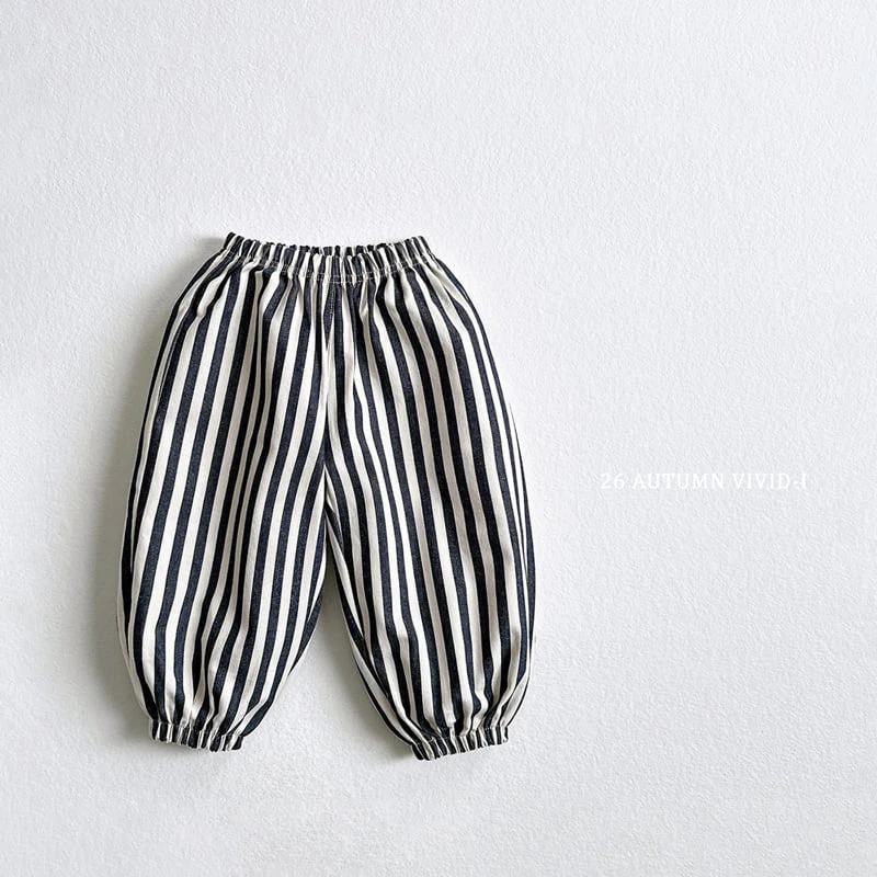 Vivid I - Korean Children Fashion - #todddlerfashion - Vertical Stripe Jogger - 6
