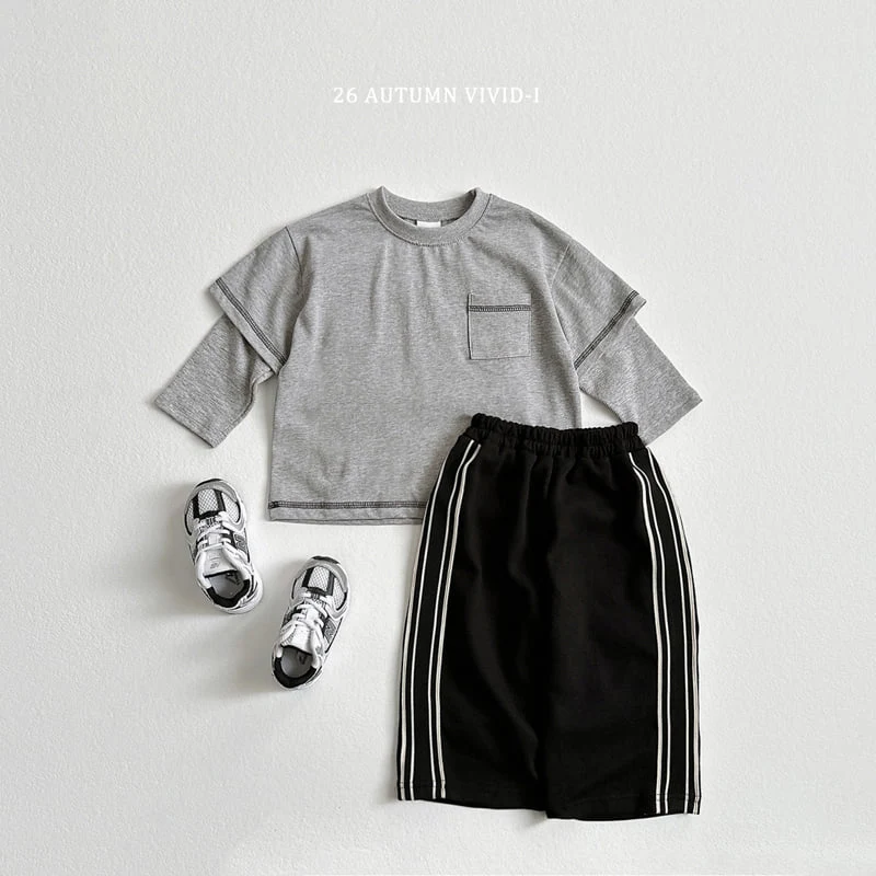 Vivid I - Korean Children Fashion - #todddlerfashion - Stitch Layered Tee - 9