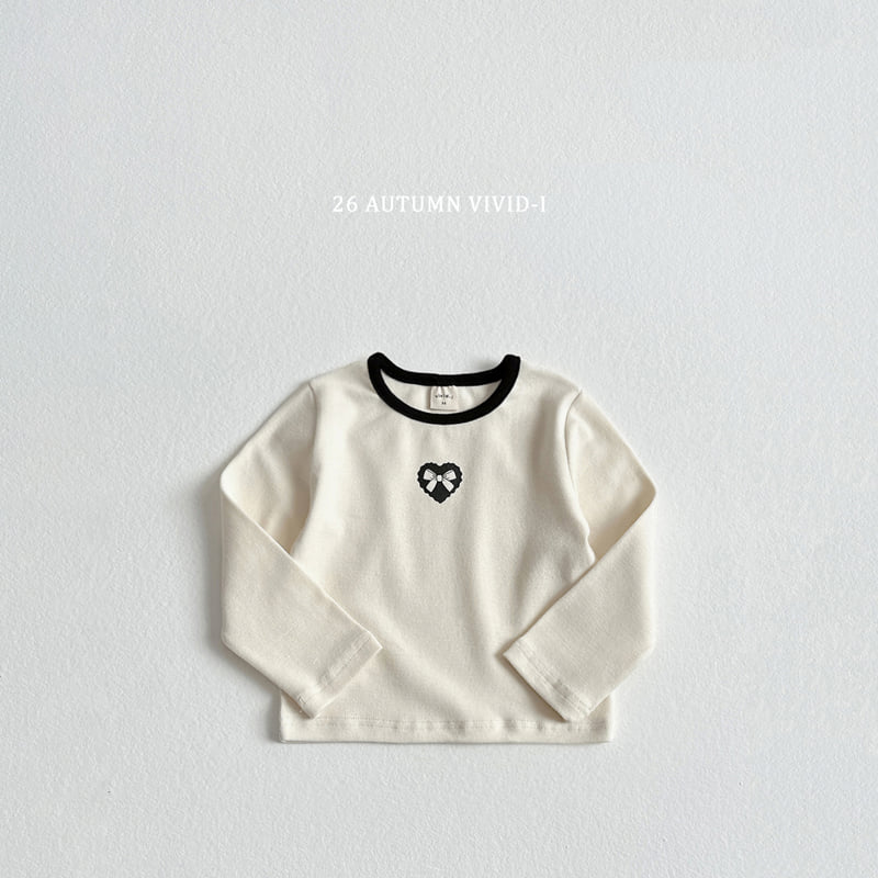 Vivid I - Korean Children Fashion - #prettylittlegirls - Ribbon Heart Spandex Tee - 4