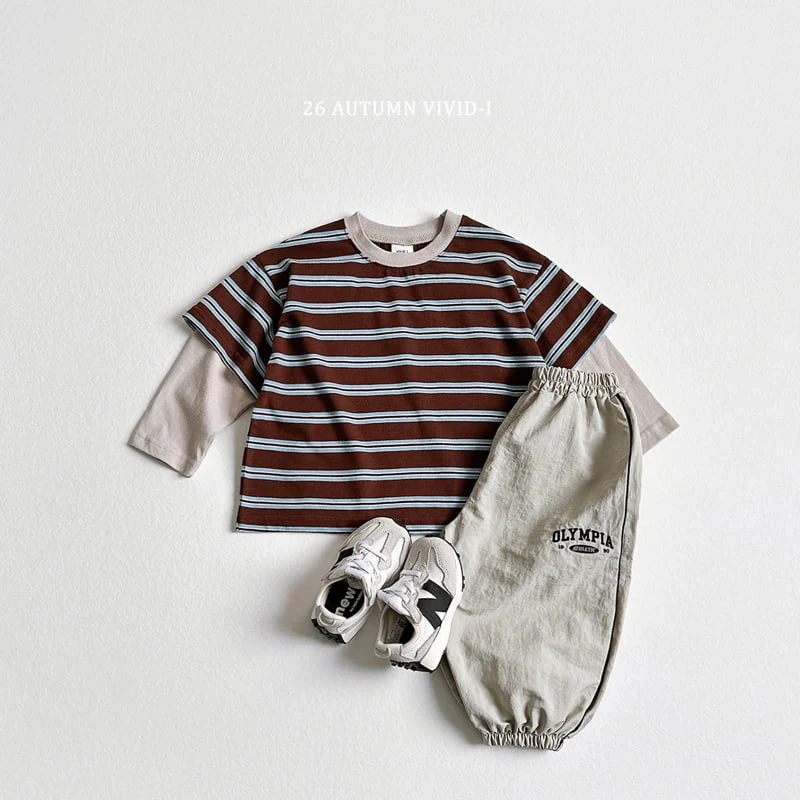 Vivid I - Korean Children Fashion - #todddlerfashion - Multi Stripe Layered Tee - 9