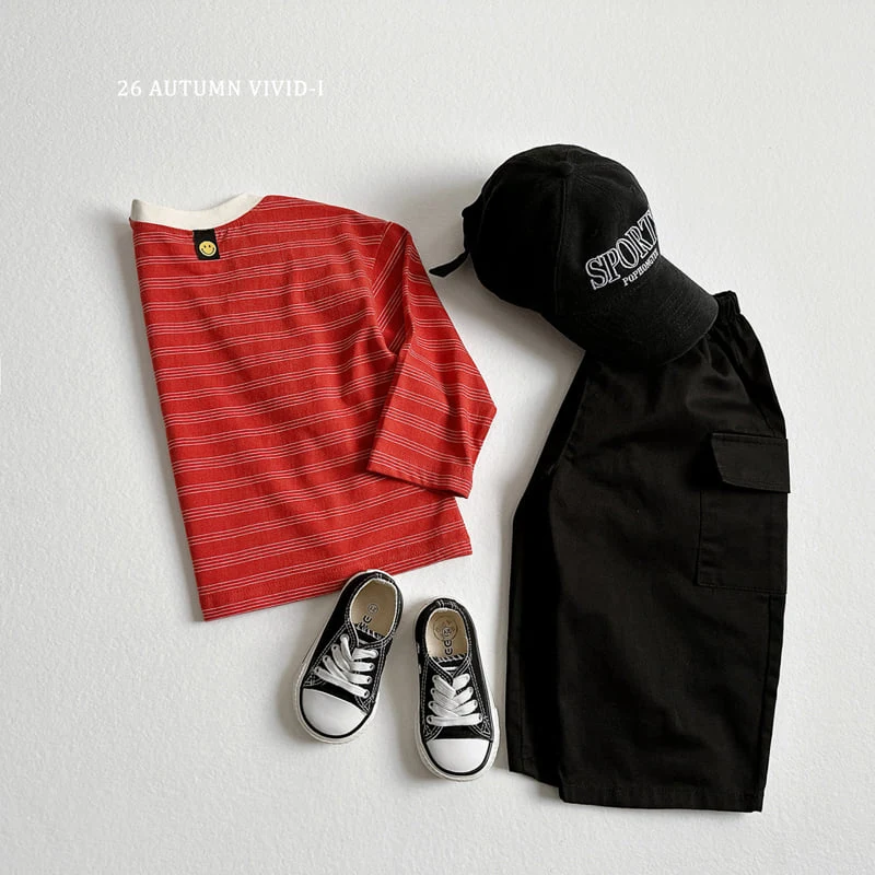 Vivid I - Korean Children Fashion - #todddlerfashion - Stripe Smaile Label Tee - 7
