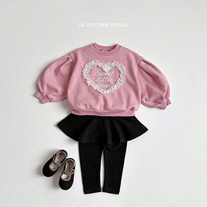 Vivid I - Korean Children Fashion - #todddlerfashion - Heart Lace Puff Sweatshirt - 3