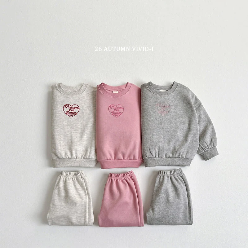 Vivid I - Korean Children Fashion - #todddlerfashion - Heart Embroidery Set