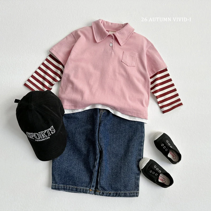 Vivid I - Korean Children Fashion - #toddlerclothing - Color Layered Tee - 7