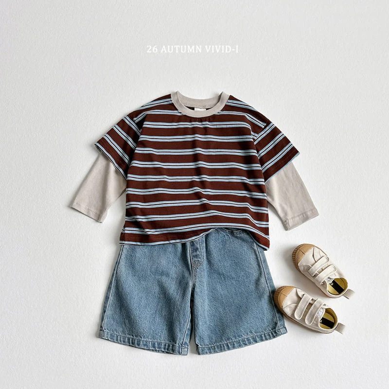 Vivid I - Korean Children Fashion - #toddlerclothing - Multi Stripe Layered Tee - 10