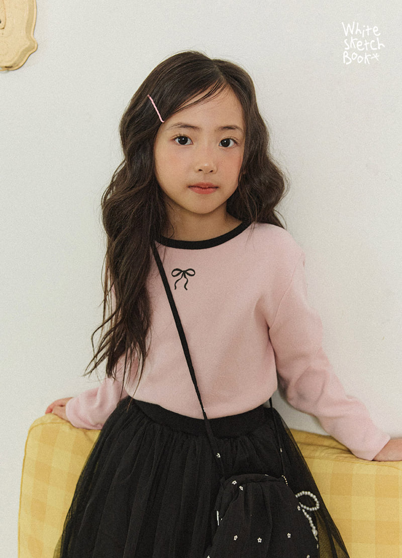 Whitesketchbook - Korean Children Fashion - #childofig - Peach Colored Ribbon Tee - 5