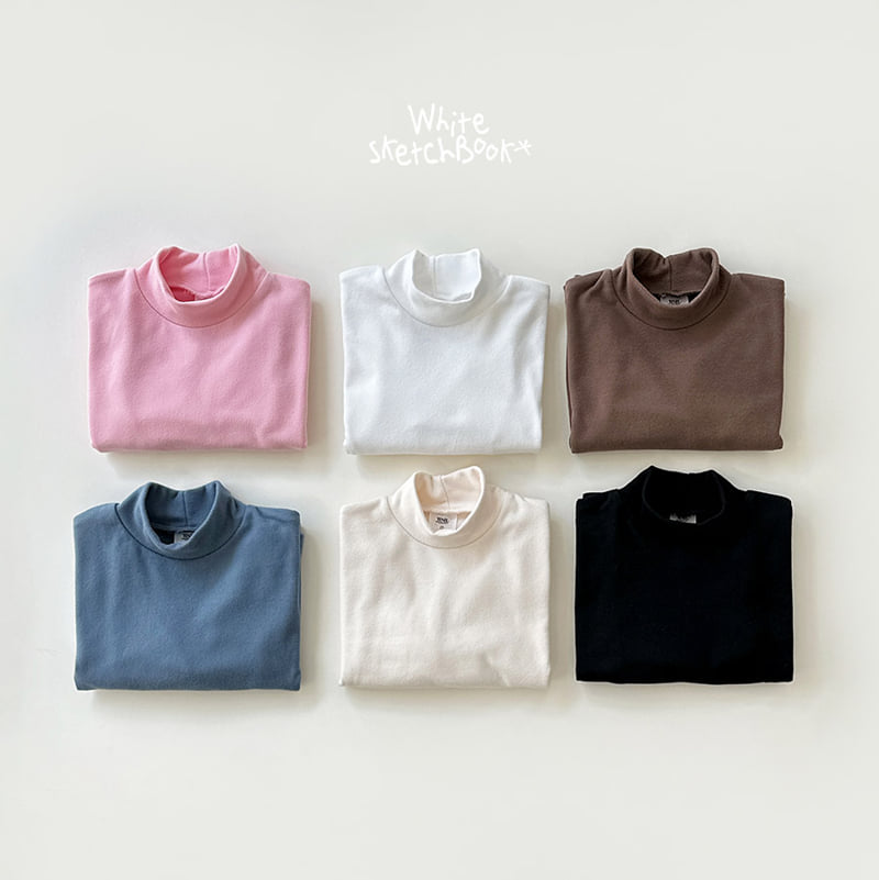 Whitesketchbook - Korean Children Fashion - #childrensboutique - New Half Peach Turtleneck Tee - 12