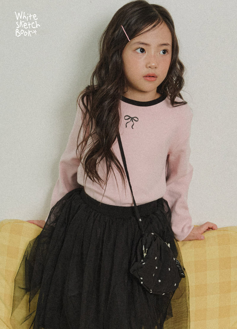 Whitesketchbook - Korean Children Fashion - #childrensboutique - Peach Colored Ribbon Tee - 6