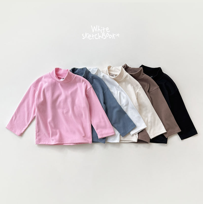 Whitesketchbook - Korean Children Fashion - #fashionkids - New Half Peach Turtleneck Tee