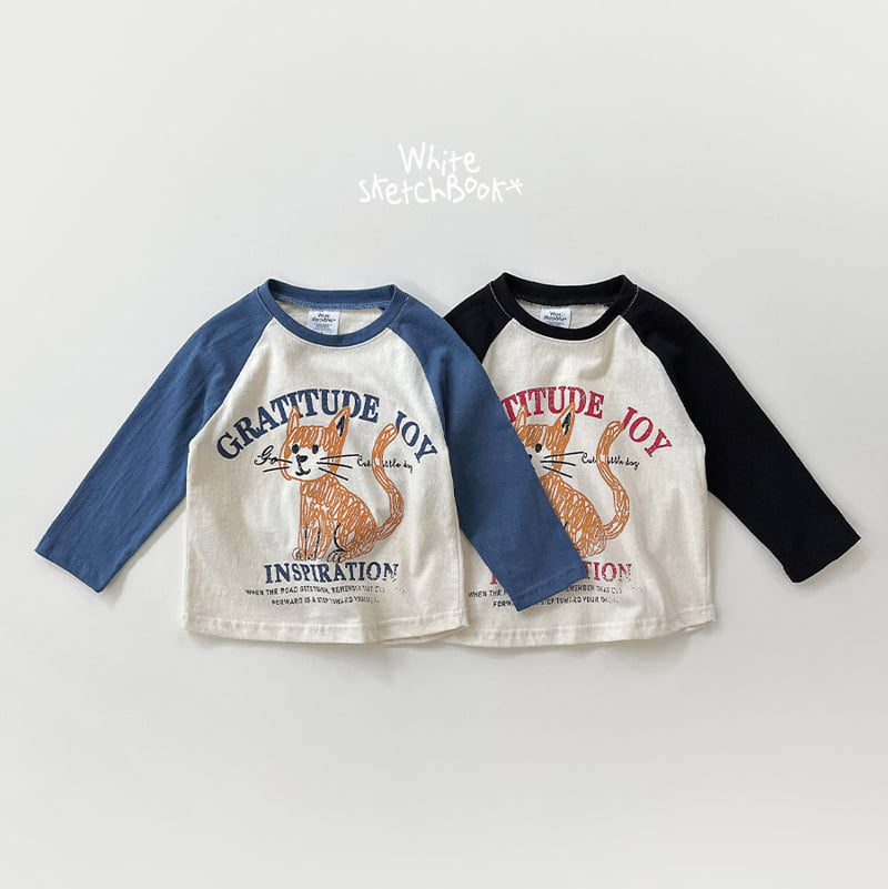 Whitesketchbook - Korean Children Fashion - #kidsshorts - Kitten Raglan Colored Tee - 10