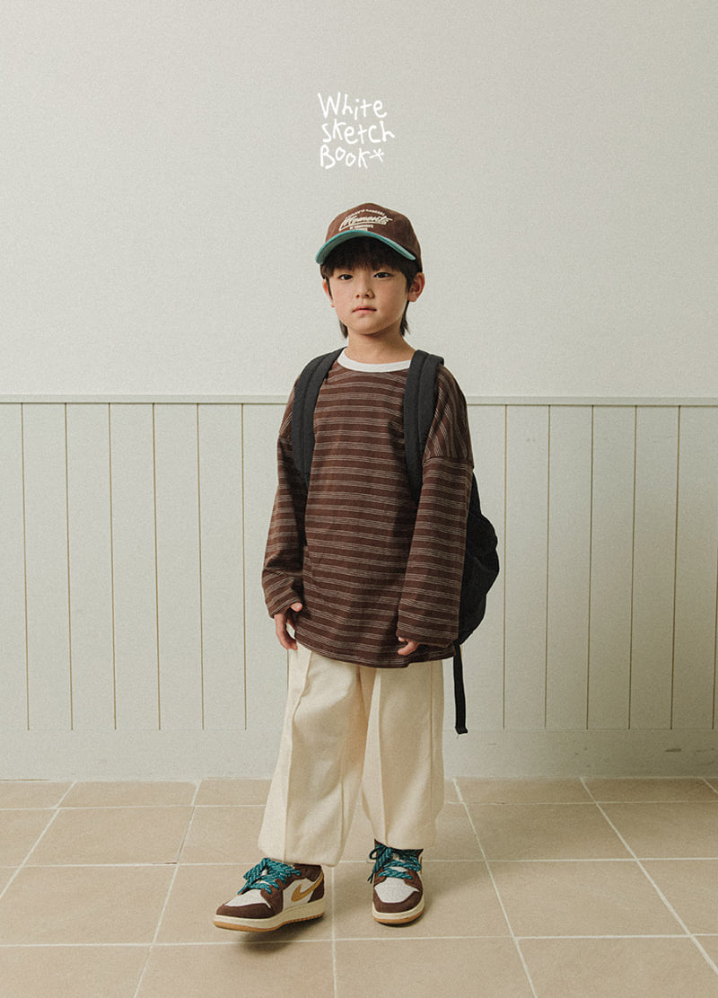 Whitesketchbook - Korean Children Fashion - #kidsshorts - Bread Stripe Tee - 5