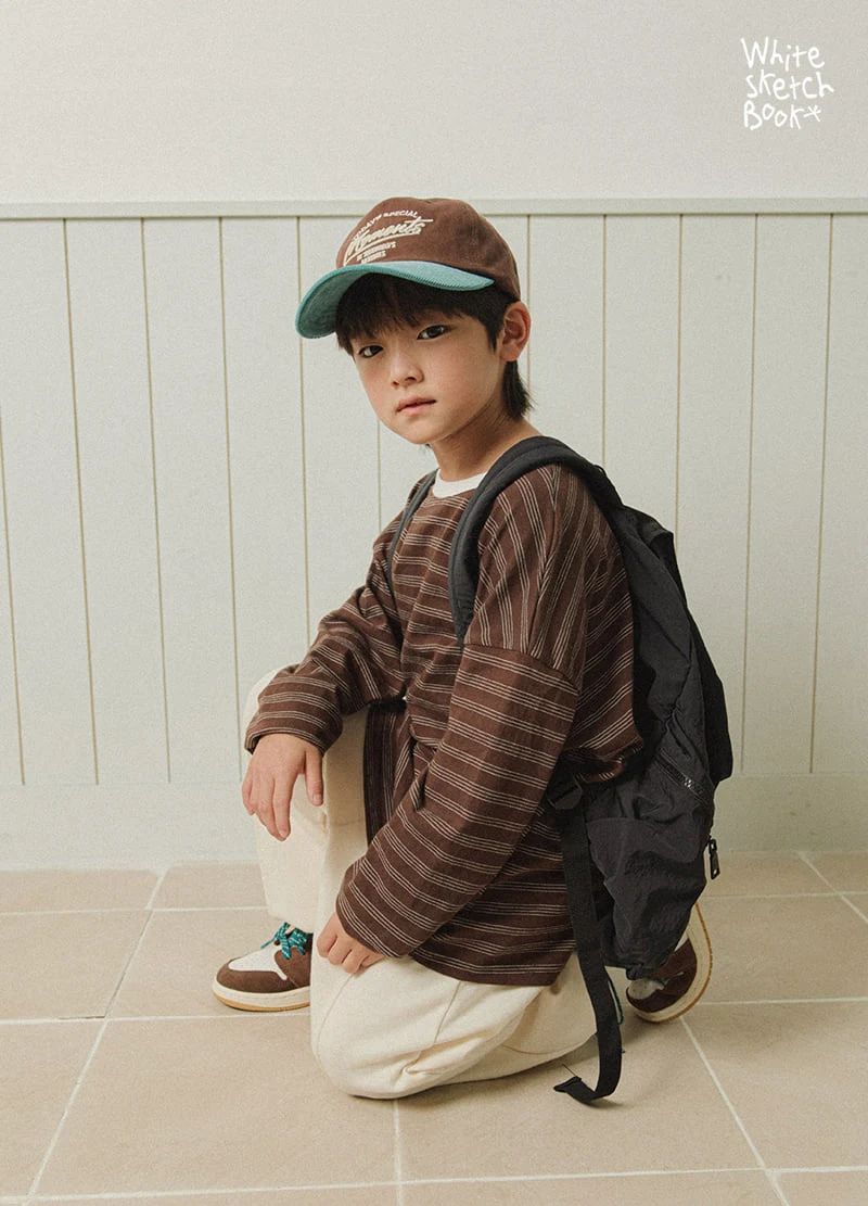 Whitesketchbook - Korean Children Fashion - #kidsstore - Bread Stripe Tee - 6