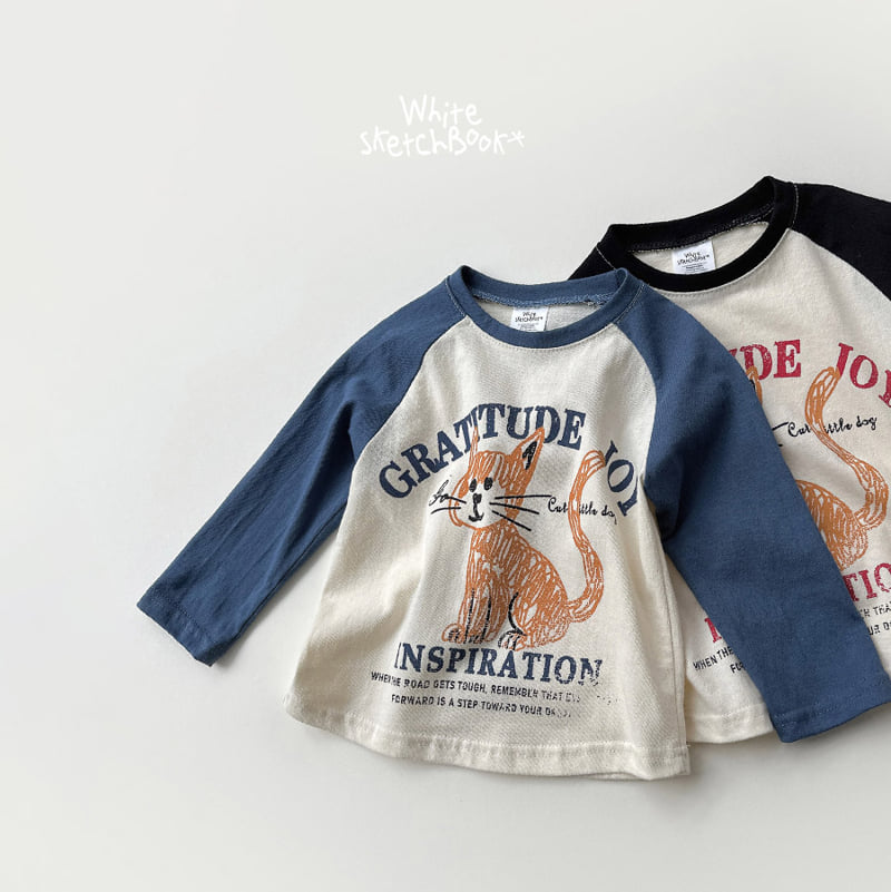 Whitesketchbook - Korean Children Fashion - #kidzfashiontrend - Kitten Raglan Colored Tee - 12