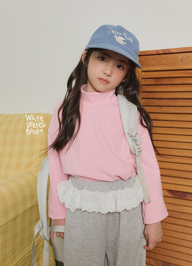Whitesketchbook - Korean Children Fashion - #littlefashionista - New Half Peach Turtleneck Tee - 6