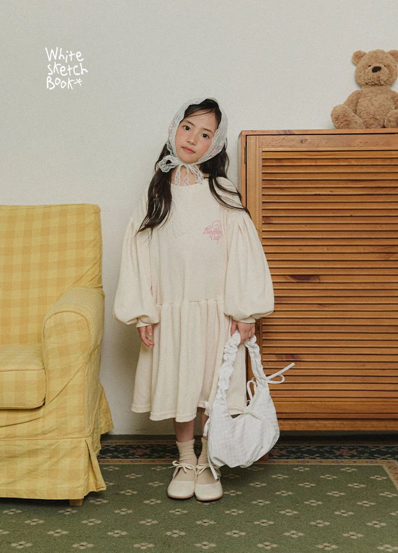 Whitesketchbook - Korean Children Fashion - #littlefashionista - Blooming Puff One-piece - 4