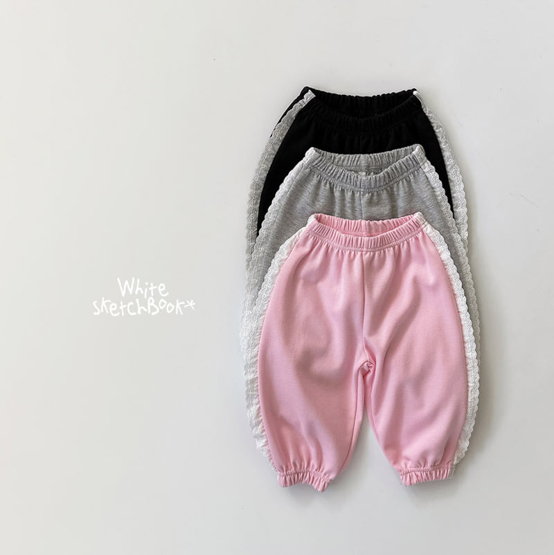 Whitesketchbook - Korean Children Fashion - #minifashionista - Lace Jogger Pants - 12