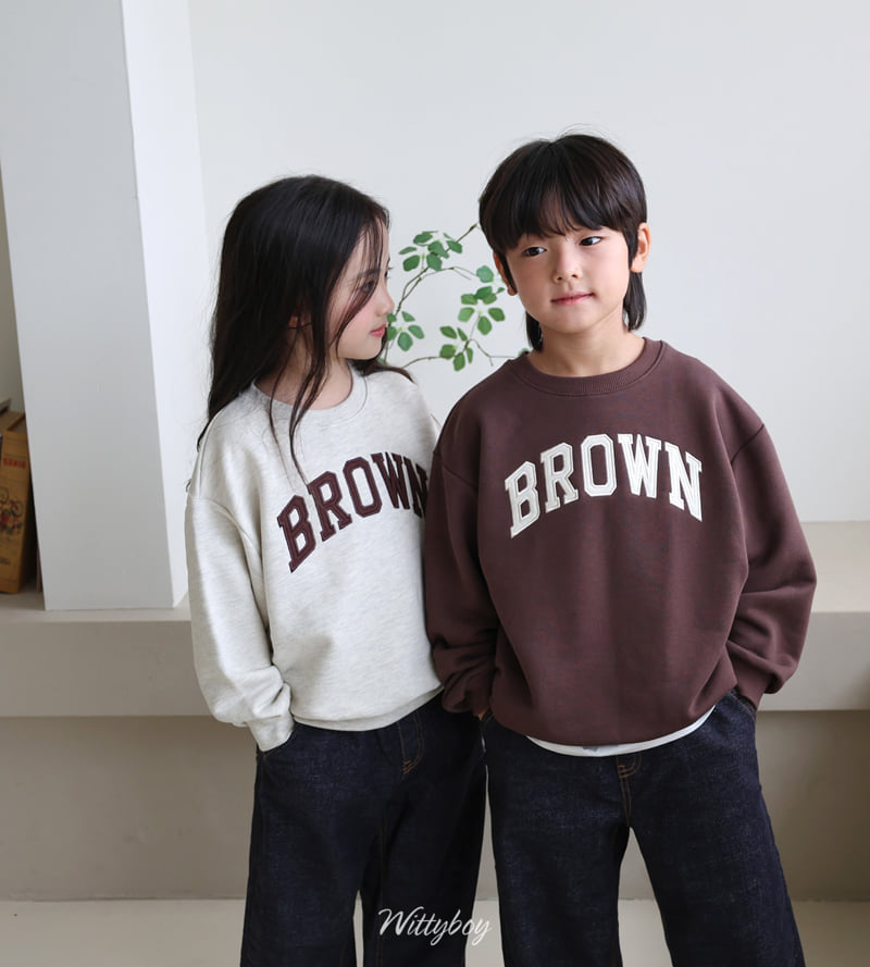 Witty Boy - Korean Children Fashion - #childofig - Brown Sweatshirt - 8