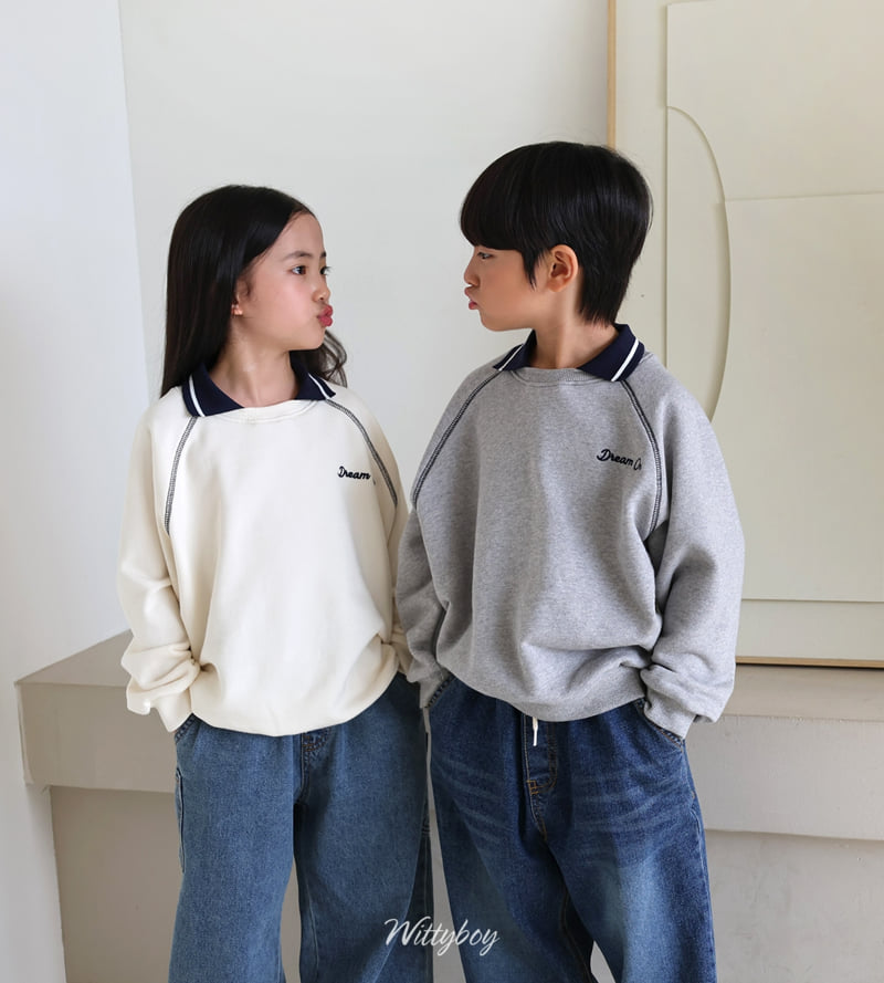 Witty Boy - Korean Children Fashion - #childofig - Dream On Collar Sweatshirt - 5