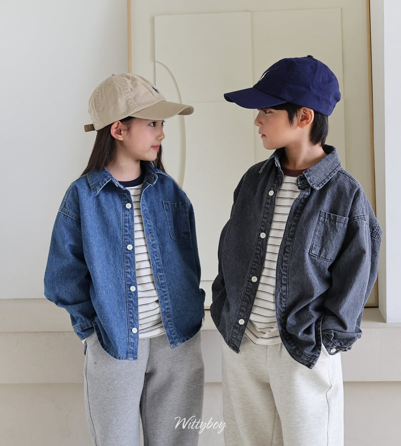 Witty Boy - Korean Children Fashion - #childrensboutique - Standard Washed Denim Shirt - 7