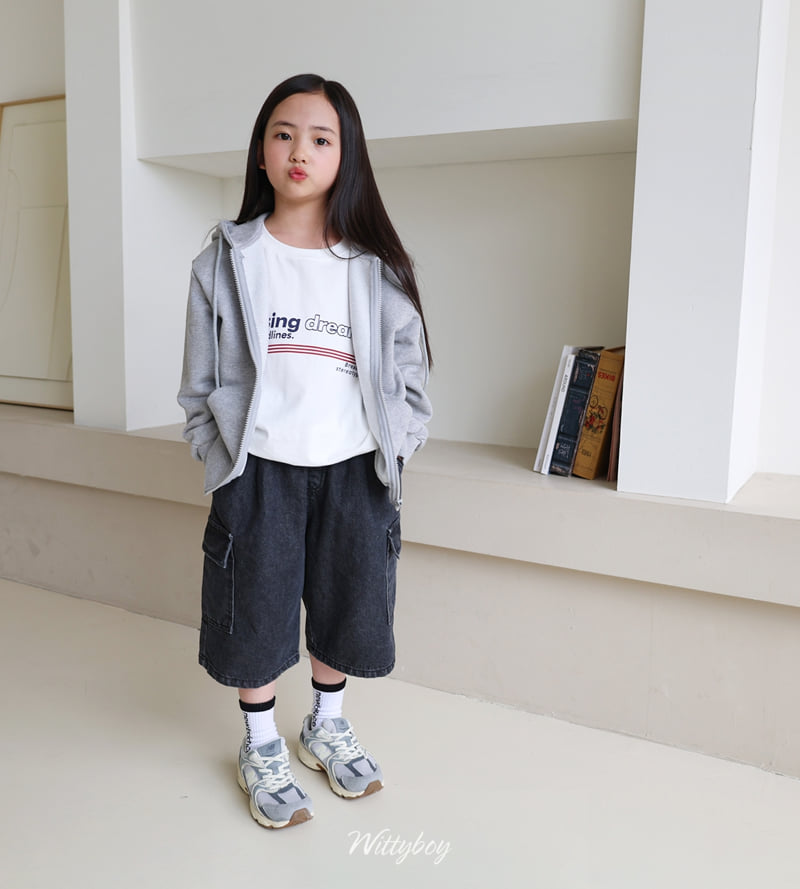 Witty Boy - Korean Children Fashion - #childrensboutique - Bermuda Cargo Denim Pants - 7