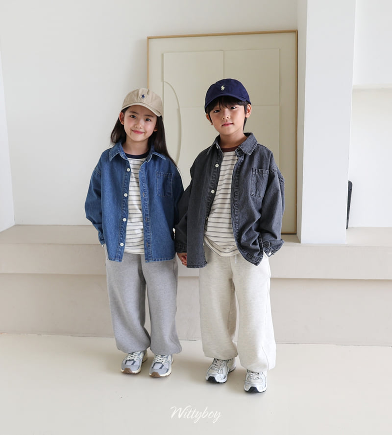 Witty Boy - Korean Children Fashion - #designkidswear - Standard Washed Denim Shirt - 8