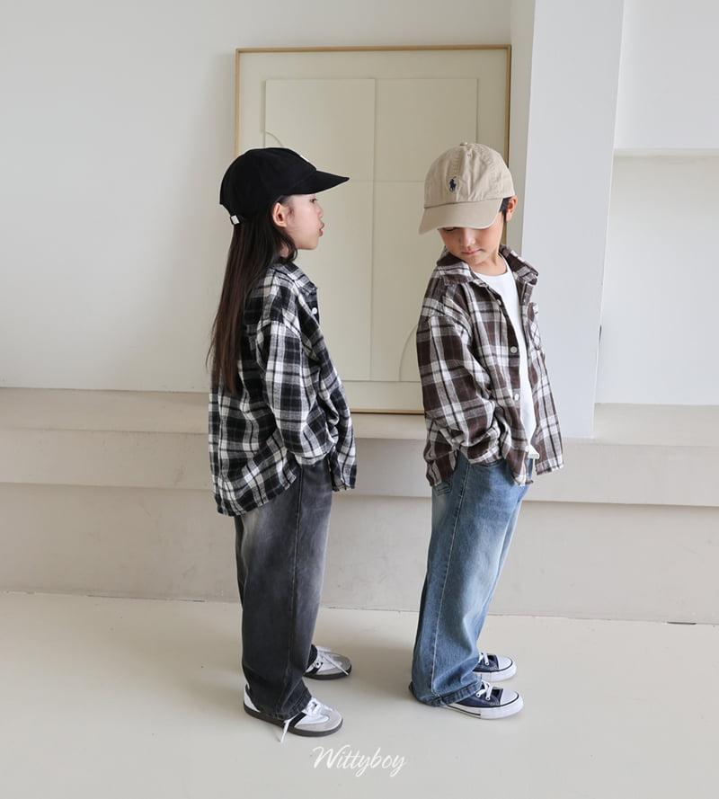 Witty Boy - Korean Children Fashion - #designkidswear - Autumn Washed Check Shirt - 10