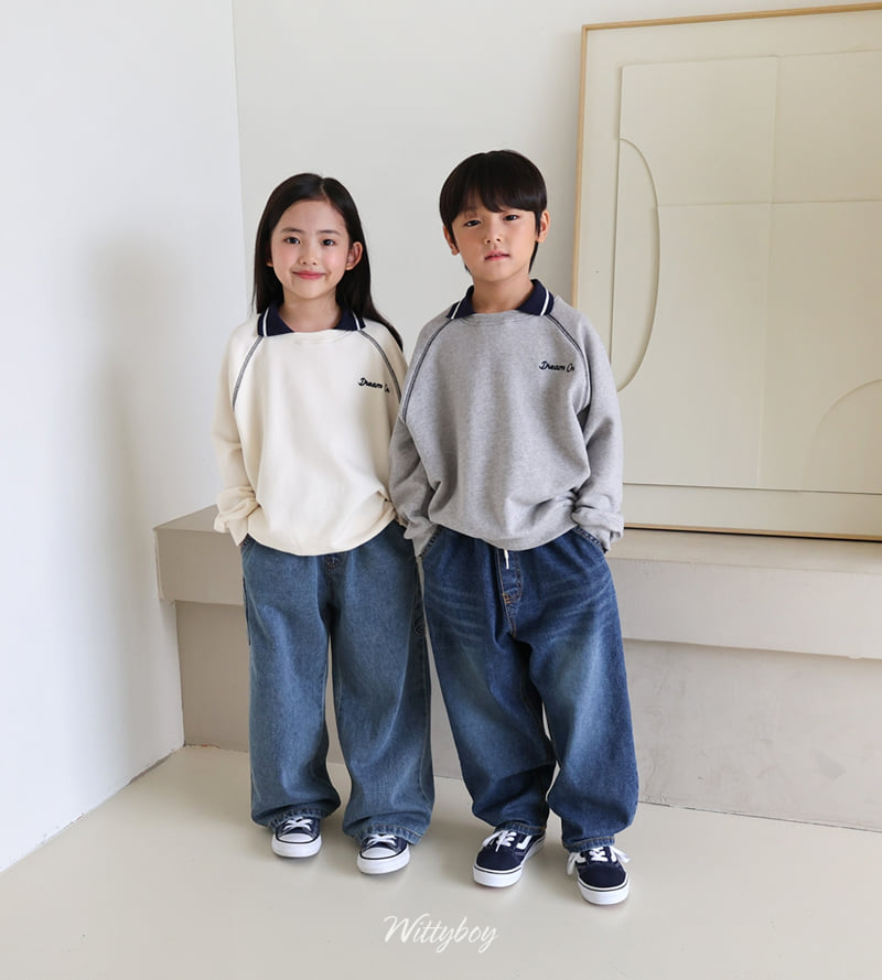 Witty Boy - Korean Children Fashion - #designkidswear - Dream On Collar Sweatshirt - 8