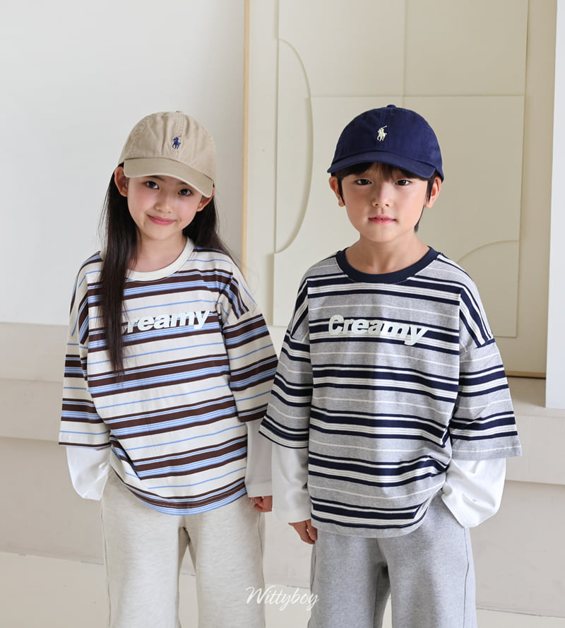 Witty Boy - Korean Children Fashion - #designkidswear - Creamy Layered Tee