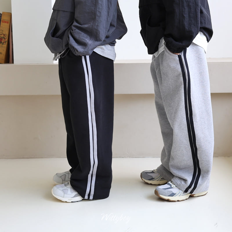 Witty Boy - Korean Children Fashion - #discoveringself - Flow Line Track Pants