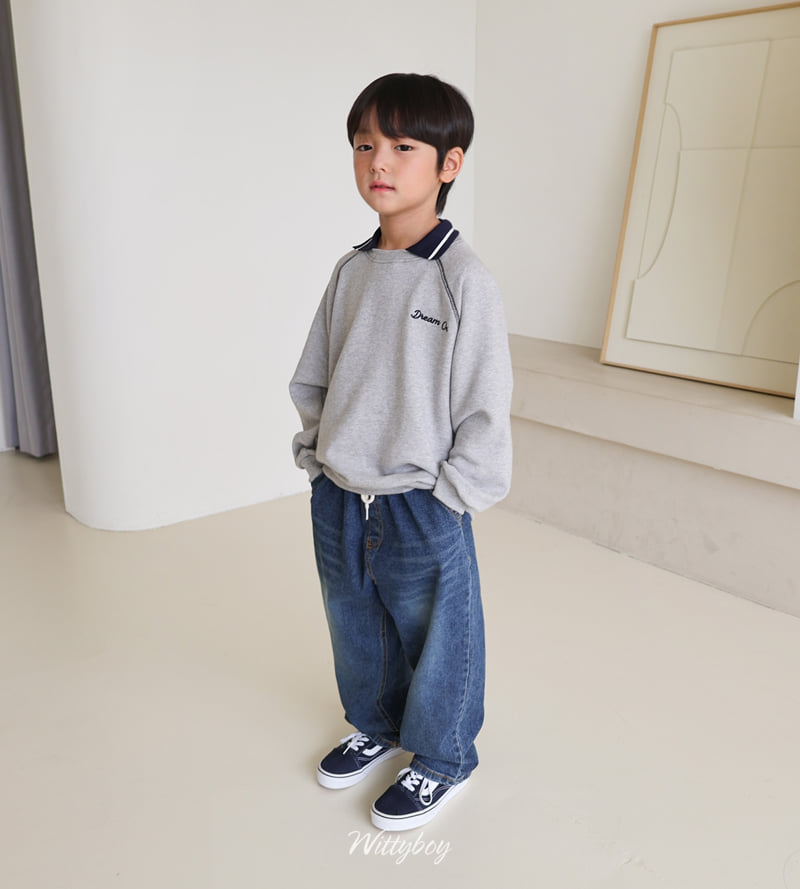 Witty Boy - Korean Children Fashion - #discoveringself - Dream On Collar Sweatshirt - 9