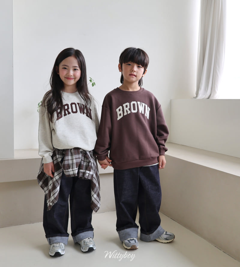 Witty Boy - Korean Children Fashion - #fashionkids - Brown Sweatshirt - 12