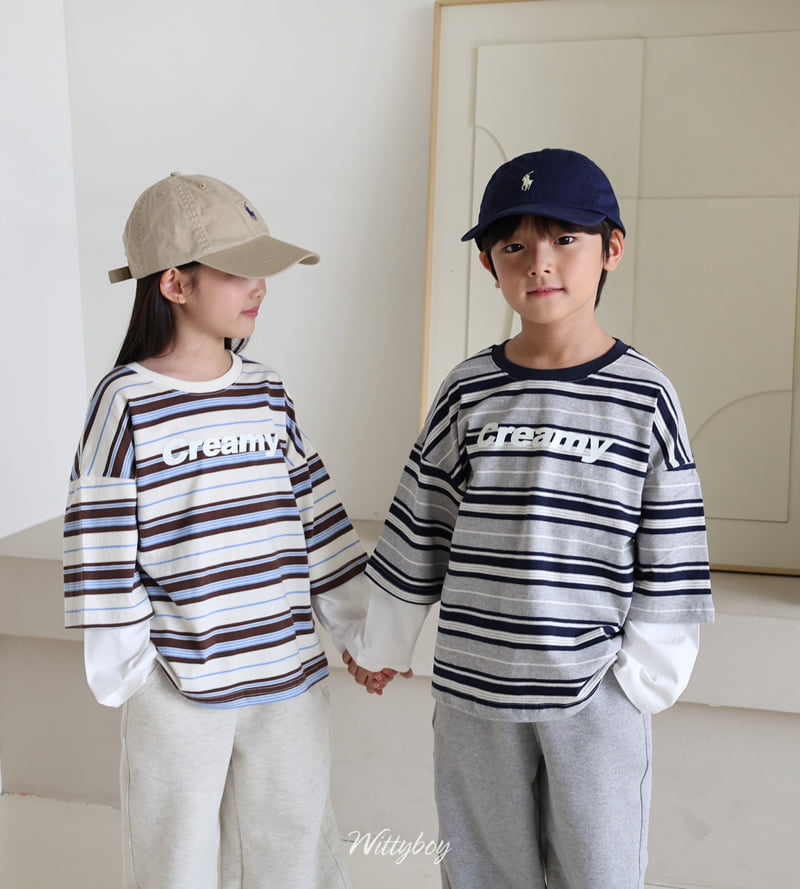 Witty Boy - Korean Children Fashion - #fashionkids - Creamy Layered Tee - 3