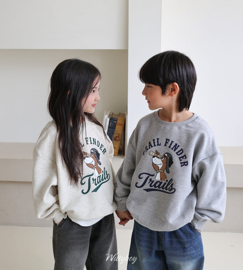 Witty Boy - Korean Children Fashion - #kidsshorts - Trail Sweatshirt - 7