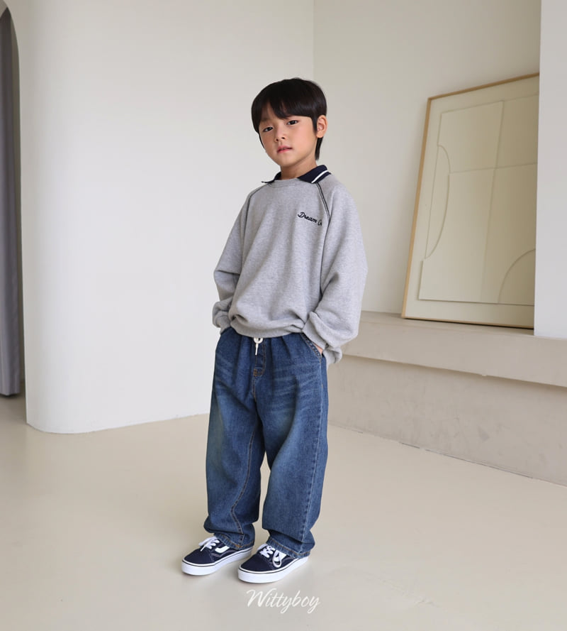 Witty Boy - Korean Children Fashion - #kidsshorts - Dream On Collar Sweatshirt - 11