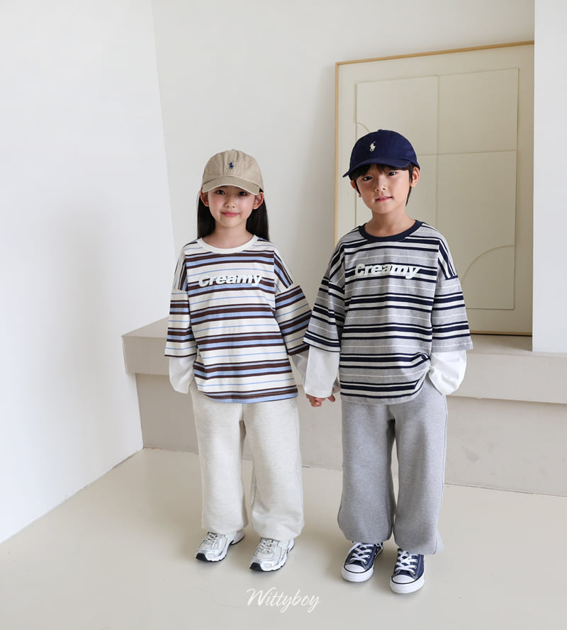 Witty Boy - Korean Children Fashion - #fashionkids - Creamy Layered Tee - 4