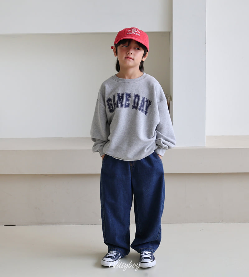 Witty Boy - Korean Children Fashion - #kidsstore - Deep Blue Curve Denim Pants - 9