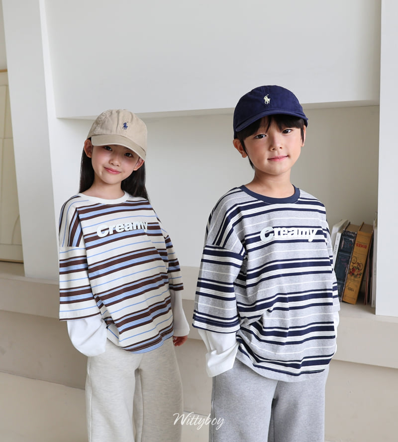 Witty Boy - Korean Children Fashion - #kidsstore - Creamy Layered Tee - 5