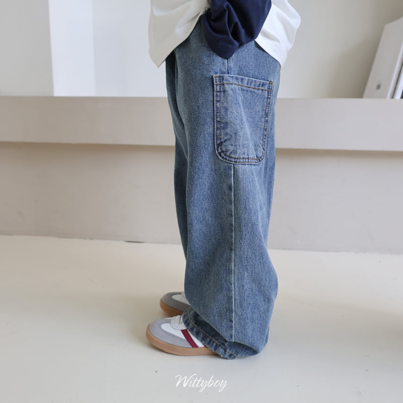 Witty Boy - Korean Children Fashion - #littlefashionista - Rise Pocket Denim Pants