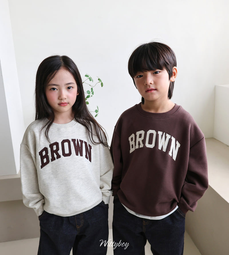 Witty Boy - Korean Children Fashion - #littlefashionista - Brown Sweatshirt