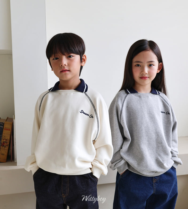 Witty Boy - Korean Children Fashion - #littlefashionista - Dream On Collar Sweatshirt